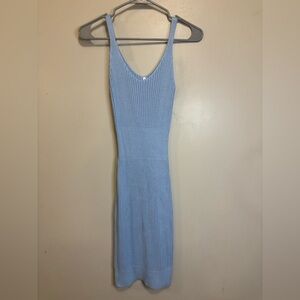 SHEIN Blue Sleeveless Knit Bodycon Dress